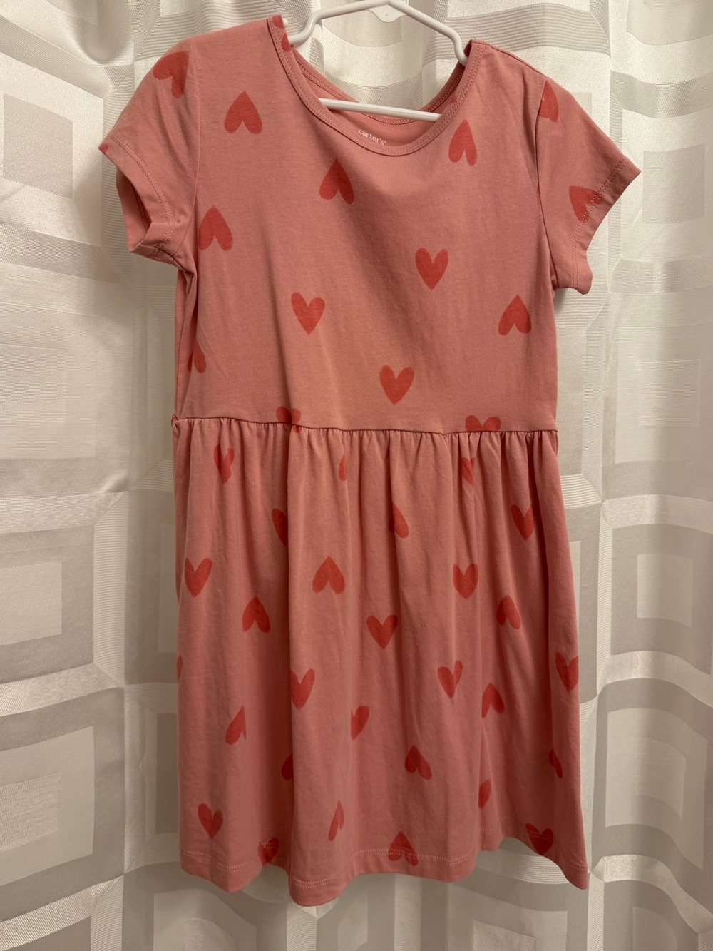 Carter’s girls light pink heart dress size 7